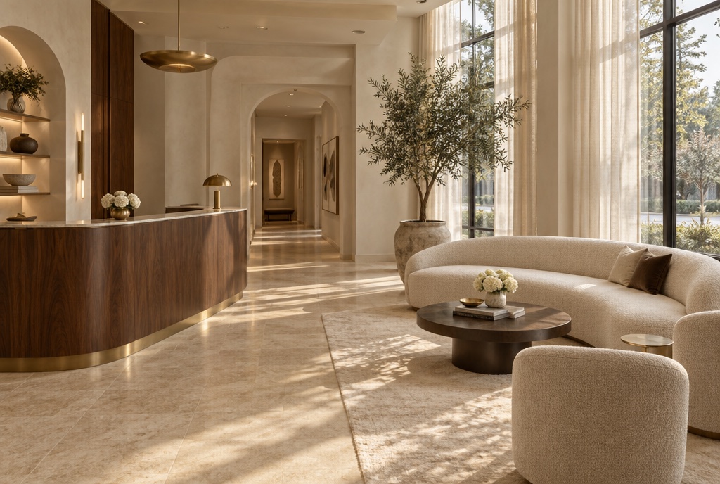 The lounge at Elite Medical Aesthetics in Bloomfield Hills, Michigan